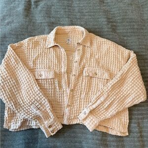 BDG Textured Cream Blouse